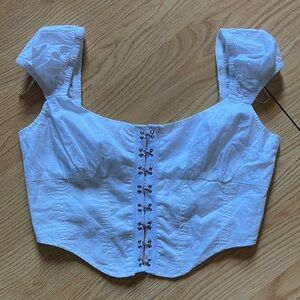 Garage White Corset-Style Blouse